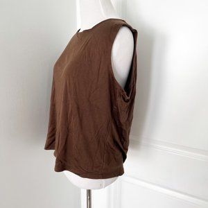 Charter Club Womens Supima Cotton Knit Stripe Tank Brown Size Large